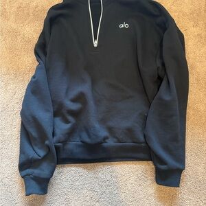 ALO Yoga Men's Dark Blue Zip-Up Sweater